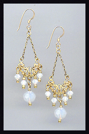 Opal White Vintage Earrings