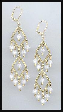 Swarovski Opal White Crystal Earrings