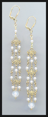4" Opal White Crystal Chandelier Earrings Earrings