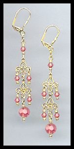 Coral Sunset Crystal Earrings