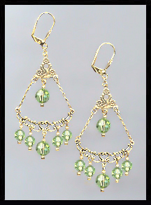 Peridot Green Crystal Earrings