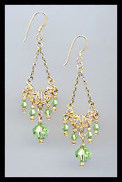 Vintage Peridot Green Earrings