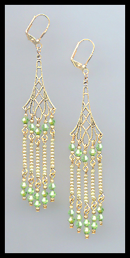 Swarovski Peridot Green Crystal Earrings
