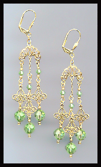 Peridot Green Chandelier Earrings