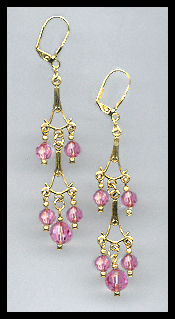 Rose Pink Dangle Earrings
