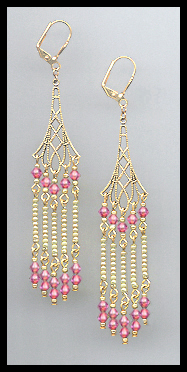 Swarovski Rose Pink Crystal Earrings