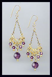 Vintage Amethyst Purple Earrings