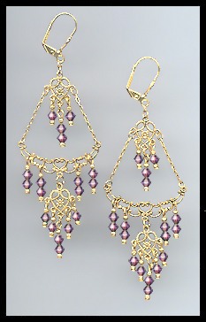 Amethyst Purple Chandelier Earrings
