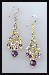 Amethyst Purple Vintage Earrings
