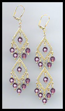 Swarovski Amethyst Purple Crystal Earrings