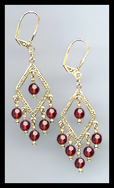 Ruby Red Crystal Earrings