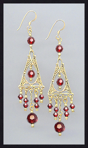 Swarovski Ruby Red Earrings