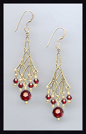 Ruby Red Vintage Earrings