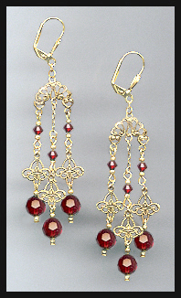 Ruby Red Chandelier Earrings