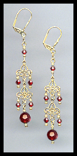 Ruby Red Crystal Earrings