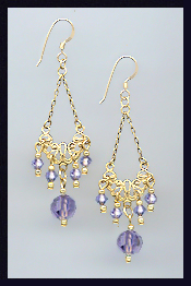 Vintage Tanzanite Purple Earrings