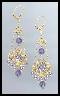 Swarovski Tanzanite Purple Chandelier Earrings
