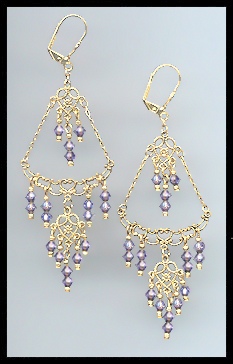 Tanzanite Purple Chandelier Earrings