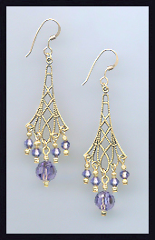 Tanzanite Purple Vintage Earrings