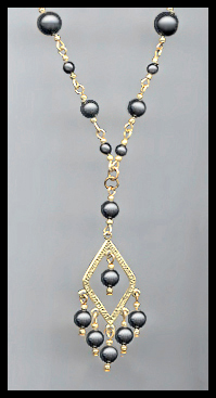 Black Faux Pearl Necklace