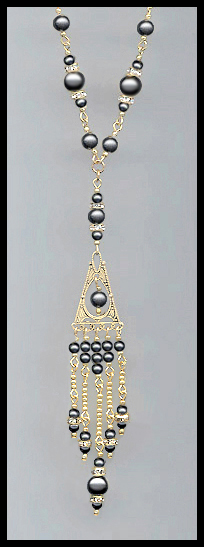 Deco Style Black Pearl Necklace