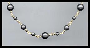 Simple Swarovski Black Pearl Necklace