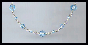 Simple Swarovski Aquamarine Crystal  Necklace