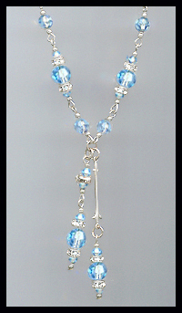 Swarovski Aquamarine Tassel Necklace