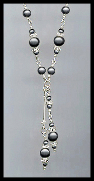 Swarovski Black Pearl Tassel Necklace
