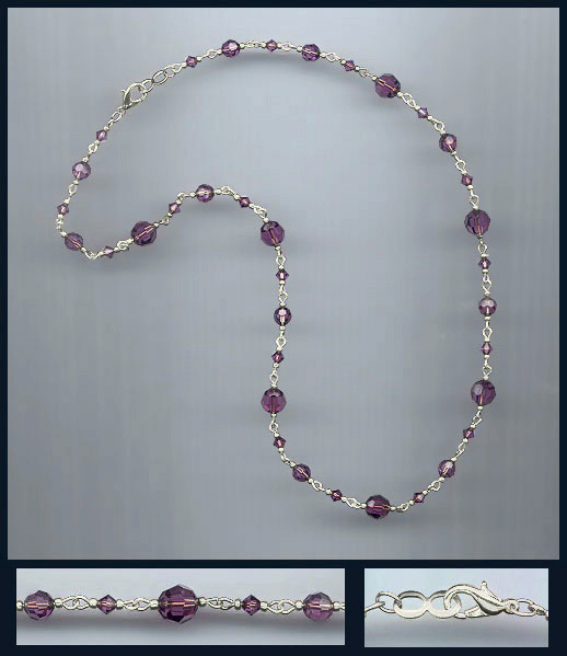 Simple Amethyst Purple Crystal Necklace