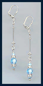 Swarovski Aquamarine Crystal Rondelle Earrings