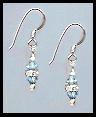Tiny Swarovski Aquamarine Crystal Earrings