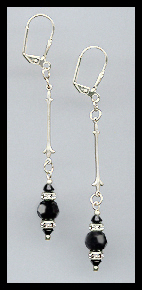 Jet Black Crystal & Rondell Earrings