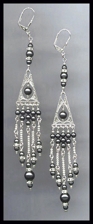 Swarovski Black Pearl Chandelier Earrings