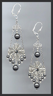 Swarovski Black Pearl Chandelier Earrings