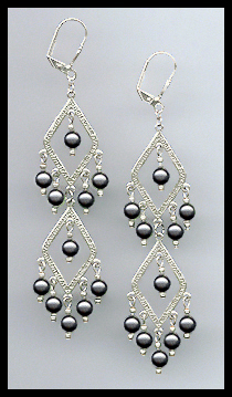 Swarovski Black Pearl Crystal Earrings