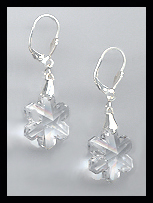 Clear Crystal Snowflake Earrings