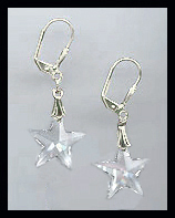 Clear Crystal Star Earrings