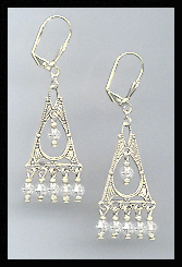 Clear Crystal Deco Style Earrings