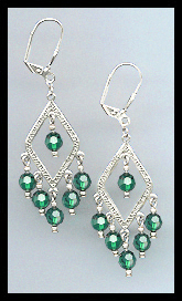 Emerald Green Crystal Earrings
