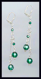 Swarovski Emerald Green Crystal Drop Earrings