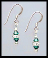 Tiny Swarovski Emerald Green Crystal Earrings