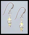 Mini Silver Jonquil Yellow Crystal Rondelle Earrings