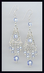 Aquamarine Deco Style Earrings