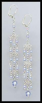 4" Aquamarine Chandelier Earrings