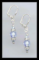 Short Swarovski Light Blue Crystal Earrings