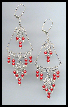 Cherry Red Chandelier Earrings