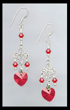 Tiny Cherry Red Heart Earrings