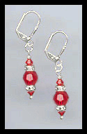 Short Swarovski Red Crystal Earrings