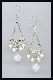 Opal White Vintage Earrings